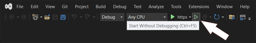 Start without debugging