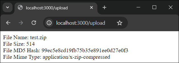 Successful file upload